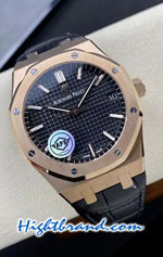 Audemars Piguet Royal Oak Rose Gold Black Dial 41MM Swiss APS V2 Replica Watch 03