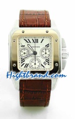 Cartier Santos 100 Chronograph Two Tone Swiss Replica Watch 2