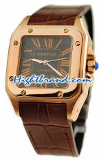 Cartier Santos 100 Rose Gold Swiss Replica Watch 16