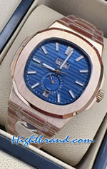 Patek Nautilus Moon 5726 Rose Gold Blue Dial 40mm Replica Watch 12