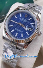 Rolex Datejust Blue Fluted Motif Dial Jubilee 36mm Replica Watch 01