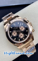 Rolex Daytona Everose Rose Gold Black Dial Swiss Clean Replica Watch 07