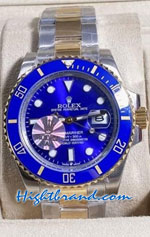 Rolex Submariner Two Tone Ceramic Blue Dial 40mm Replica Watch 02