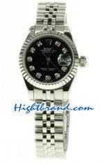 Rolex Replica Swiss Datejust Black Ladies Watch 38