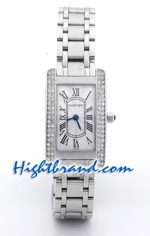 Cartier Tank Americaine Diamond - Ladies Swiss Replica Watch 02