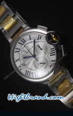 Cartier De Ballon Chronograph Two Tone Swiss Replica Watch 05