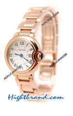 Cartier Ballon Gold Ladies Swiss Replica Watch 02
