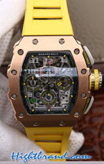 Richard Mille RM011-03 One Piece Black Forged Gold Case Swiss Replica Watch 06