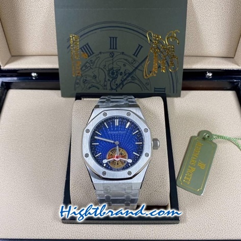 Audemars Piguet Tourbillon Blue Dial 42mm Replica Watch 03