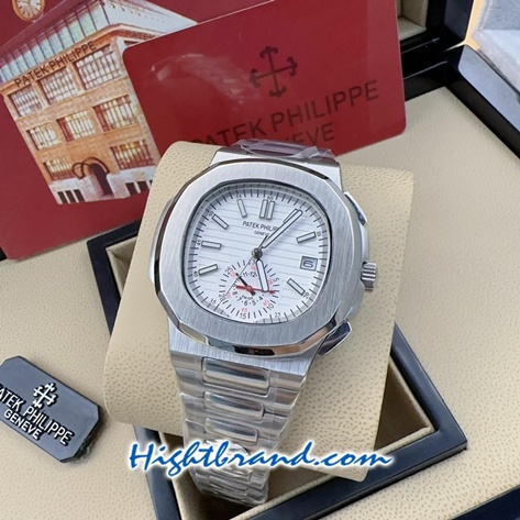Patek Nautilus 5980 Chronograph White Dial 40mm Replica Watch 03
