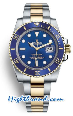 Rolex Submariner Two Tone Blue Dial Swiss Edition Replica Watch 1