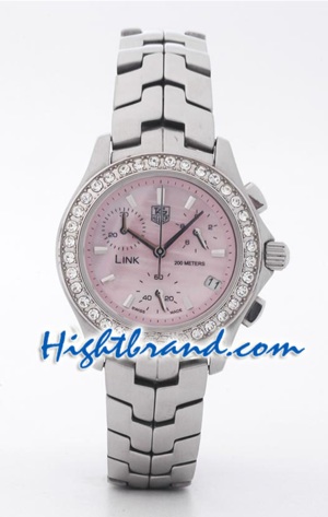 Tag Heuer Link Diamond Chronograph Ladies Replica Watch 09
