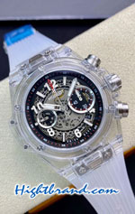Hublot Big Bang Unico Clear Plexiglass White Dial 45MM Swiss Replica Watch 08