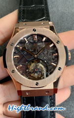 Hublot Classic Fusion Rose Gold Tourbillon Black Dial 45MM Swiss JB Replica Watch 04