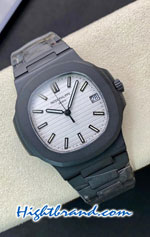 Patek Philippe Nautilus 5711/1A-010 BAMFORD DLC Coated White Dial Swiss PPF Replica Watch 01