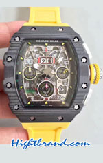 Richard Mille RM011-03 One Piece Black Forged Carbon Case Swiss Replica Watch 01