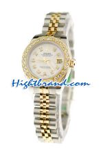 Rolex Datejust Two Tone Diamond Ladies Replica Watch 37