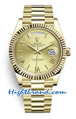 Rolex Day Date Gold Dial 40MM Swiss Replica Watch 08