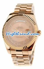 Rolex Replica Day Date Pink Gold Swiss Watch 8