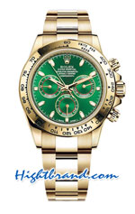 Rolex Daytona Yellow Gold Green Dial Swiss Replica Watch 26