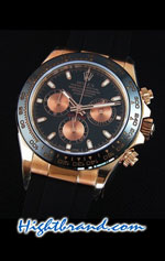 Rolex Daytona Everose Rose Gold Black Dial Swiss Watch 22