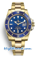 Rolex Submariner Gold Blue Dial - Swiss Replica Watch 2