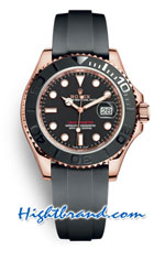 Rolex Yachtmaster Rose Gold Ceramic Swiss Replica Watch 04
