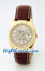 Rolex Datejust Leather Replica Watch 3