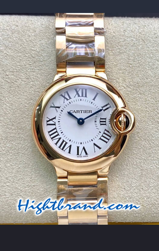 Cartier De Ballon Gold Casing 28MM Ladies Swiss V6 Replica Watch 11
