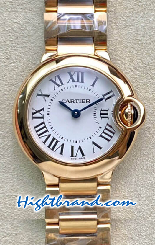 Cartier De Ballon Gold Casing 28MM Ladies Swiss V6 Replica Watch 11
