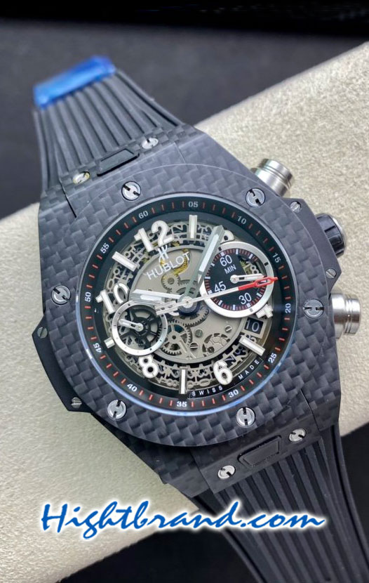 Hublot Unico Big Bang Carbon Black Dial 45MM Swiss HB Replica Watch 17
