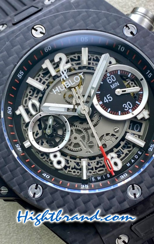 Hublot Unico Big Bang Carbon Black Dial 45MM Swiss HB Replica Watch 17