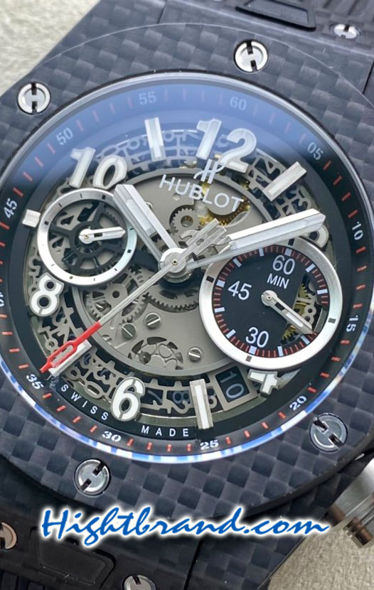 Hublot Unico Big Bang Carbon Black Dial 45MM Swiss HB Replica Watch 17