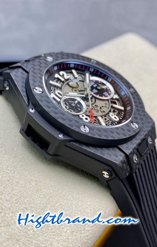 Hublot Unico Big Bang Carbon Black Dial 45MM Swiss HB Replica Watch 17