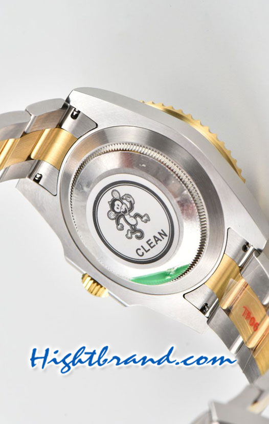 Rolex Submariner Two Tone Gold 3135 Blue Dial Swiss Clean Replica Watch 4