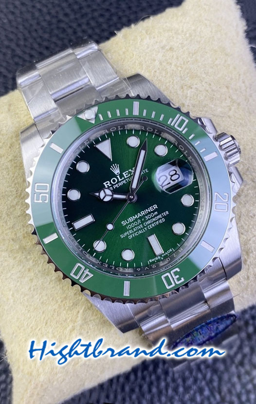 Rolex Submariner Green Dial Hulk Ceramic 40mm Swiss 3135 Clean Replica Watch 02