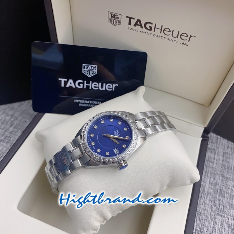 Tag Heuer Diamond Blue Dial Ladies 33mm Replica Watch 04