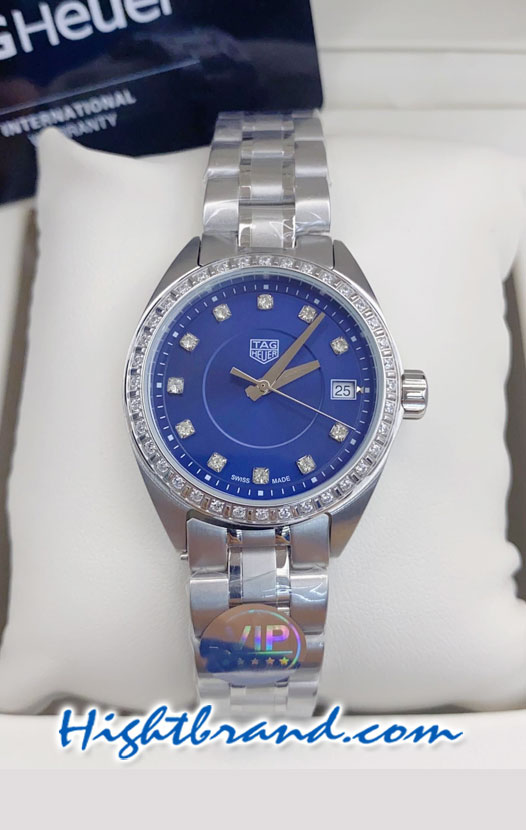 Tag Heuer Diamond Blue Dial Ladies 33mm Replica Watch 04