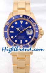 Rolex Submariner Gold Blue Face