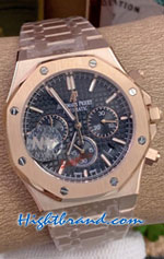 Audemars Piguet Rose Gold Chronograph Black Dial 42mm Replica Watch 04