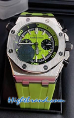 Audemars Piguet Diver Chronograph Green Dial Rubble 42mm Replica Watch 03