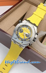 Audemars Piguet Diver Chronograph Yellow Dial Rubble 42mm Replica Watch 02