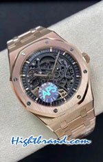 Audemars Piguet Royal Oak Rose Gold Double Balance Wheel Openworked Swiss APS Replica Watch 02