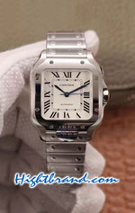 Cartier Santos 100 Stainless Steel Ladies 27MM Swiss BV Replica Watch 01