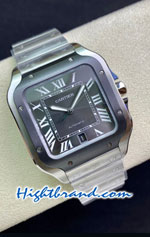 Cartier Santos De Black Dial 40mm Swiss GF Replica Watch 04