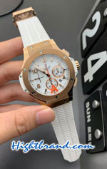 Hublot Big Bang Rose Gold White Dial 45MM Swiss HP Replica Watch 05