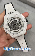 Hublot Big Bang Unico Sang Bleu White Ceramic 45MM Swiss ZF Replica Watch 02