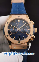 Hublot Classic Fusion Rose Gold Chronograph Blue Dial 45MM Swiss Replica Watch 06