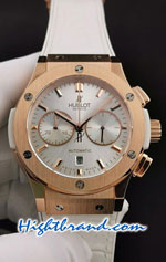 Hublot Classic Fusion Rose Gold Chronograph White Dial 45MM Swiss Replica Watch 04