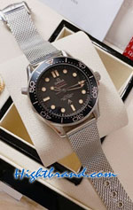 Omega Seamaster 007 Black Dial Mesh Strap 42mm Replica Watch 07